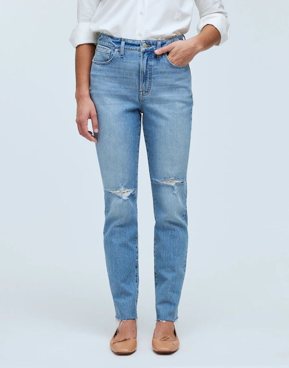 Madewell Perfect Vintage Distressed Cropped Ankle High Rise Jeans Size 32